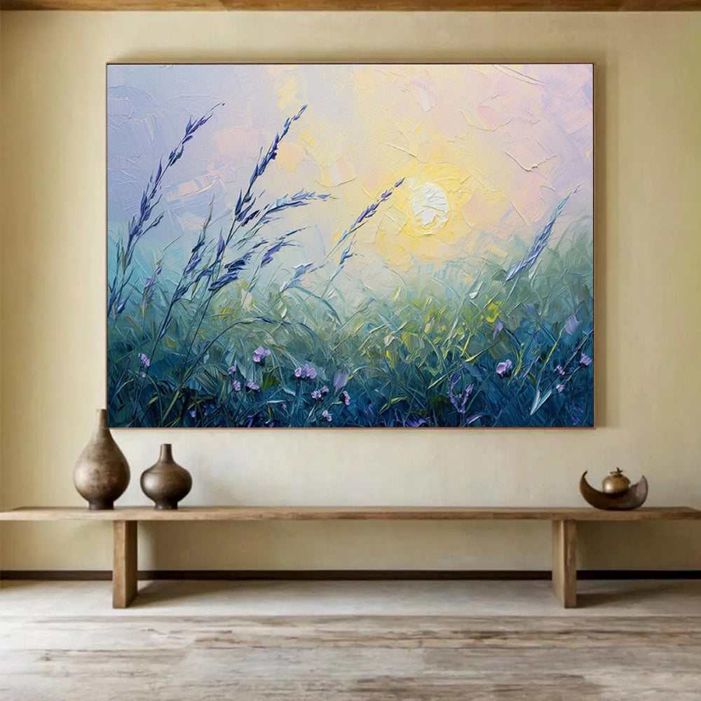 meadow evening painting canvas design 2